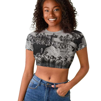Six Triple Eight Raglan Cropped T shirt Women of the Womens Army Corps
