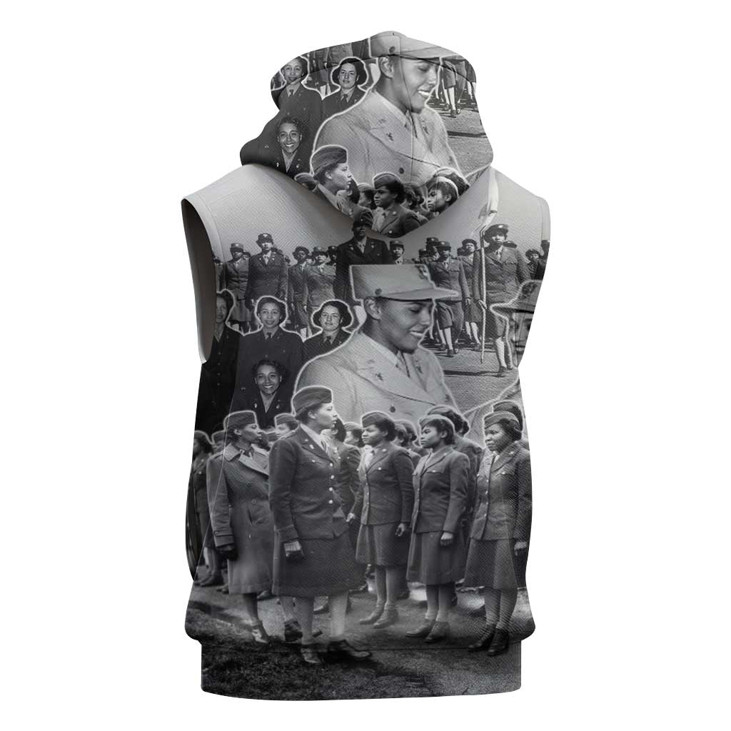Six Triple Eight Sleeveless Zip Hoodie Women of the Womens Army Corps