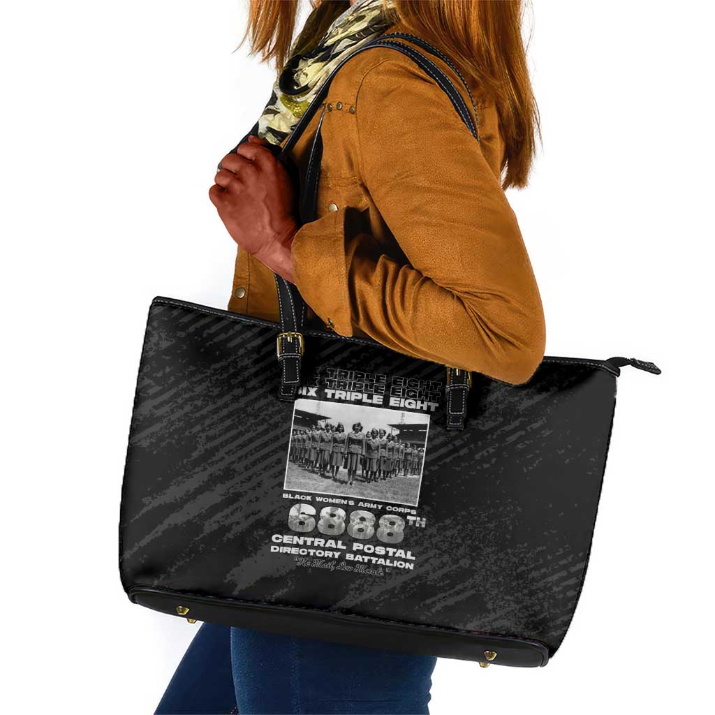 6888th Central Postal Directory Battalion Leather Tote Bag Six Triple Eight