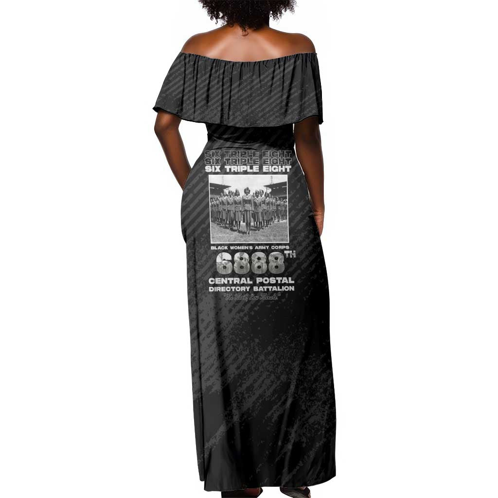 6888th Central Postal Directory Battalion Off Shoulder Maxi Dress Six Triple Eight