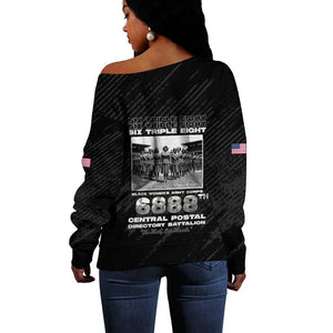 6888th Central Postal Directory Battalion Off Shoulder Sweater Six Triple Eight