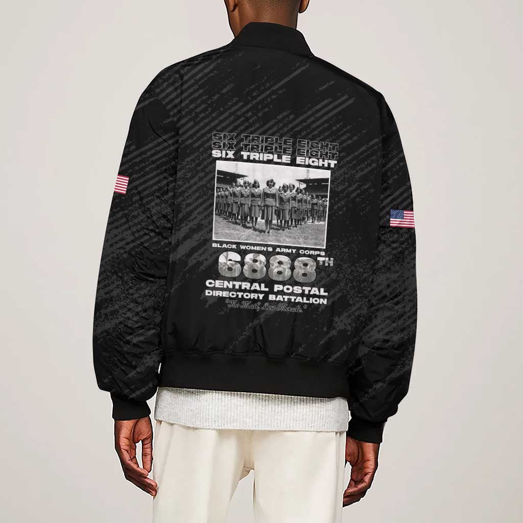 6888th Central Postal Directory Battalion Sleeve Zip Bomber Jacket Six Triple Eight
