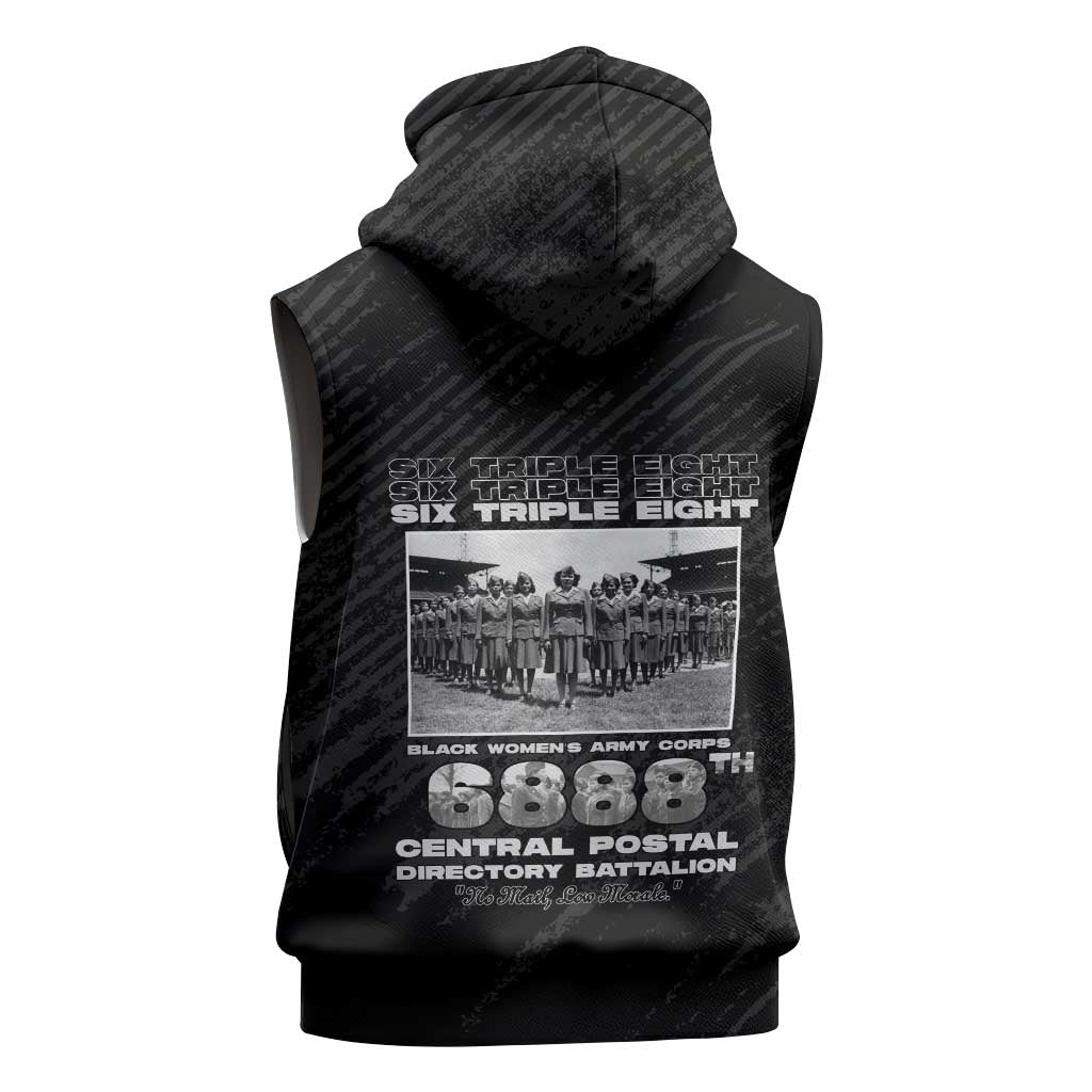 6888th Central Postal Directory Battalion Sleeveless Zip Hoodie Six Triple Eight