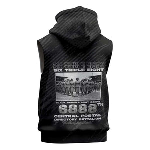 6888th Central Postal Directory Battalion Sleeveless Zip Hoodie Six Triple Eight