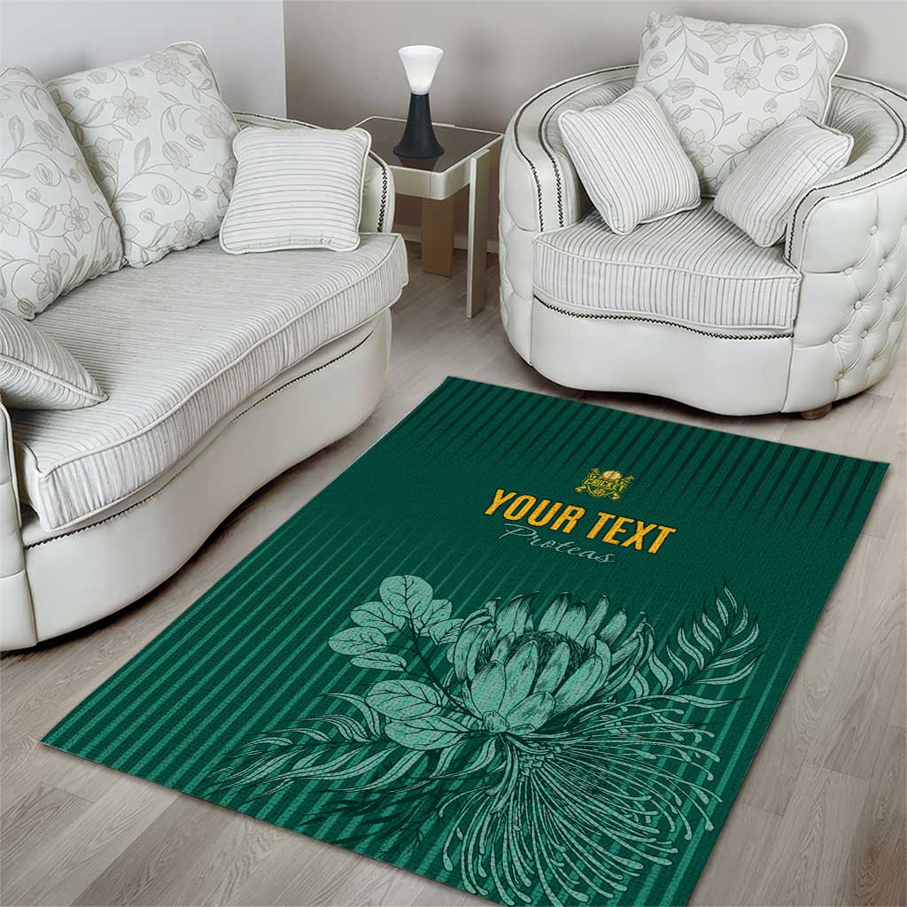 Custom South Africa Cricket Area Rug Come On Proteas
