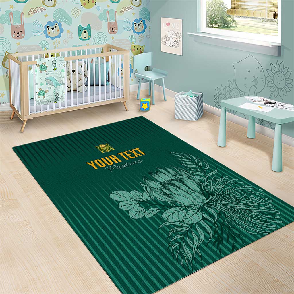 Custom South Africa Cricket Area Rug Come On Proteas