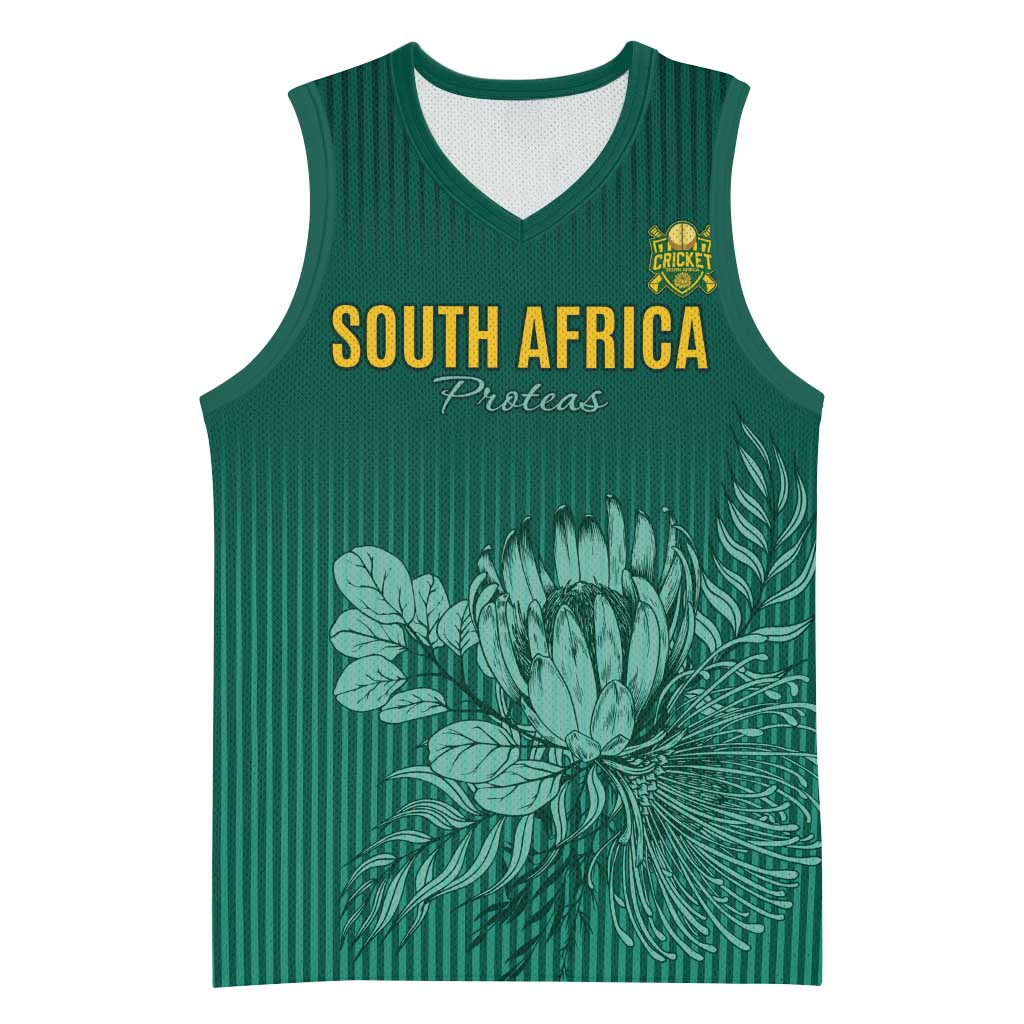 Custom South Africa Cricket Basketball Jersey Come On Proteas - African Pride