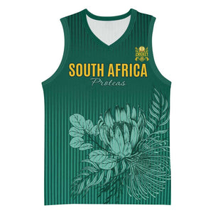 Custom South Africa Cricket Basketball Jersey Come On Proteas - African Pride