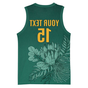 Custom South Africa Cricket Basketball Jersey Come On Proteas - African Pride