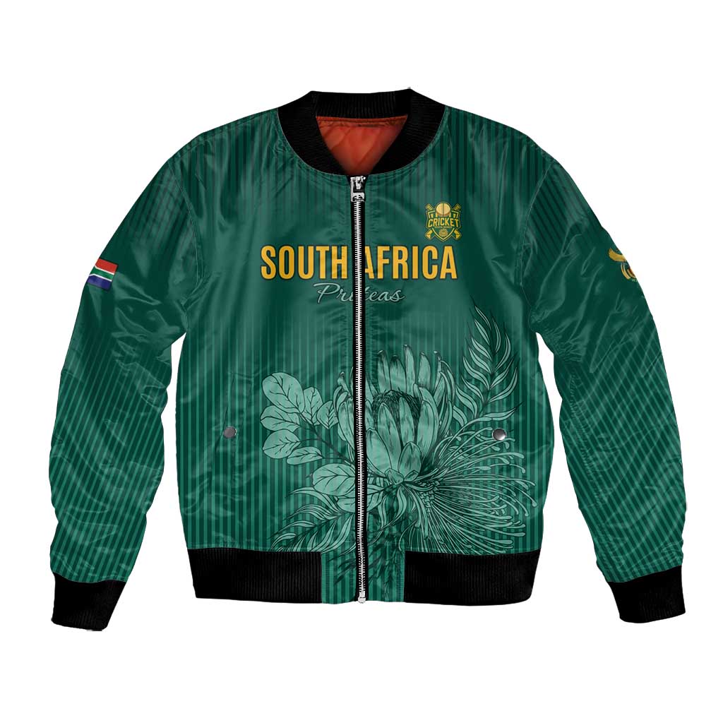 Custom South Africa Cricket Bomber Jacket Come On Proteas