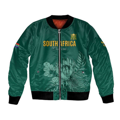 Custom South Africa Cricket Bomber Jacket Come On Proteas