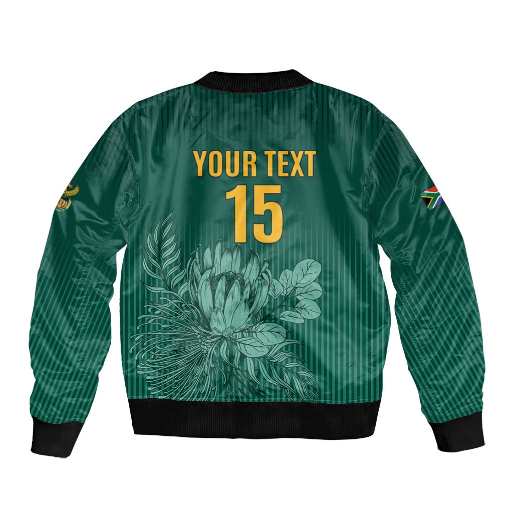Custom South Africa Cricket Bomber Jacket Come On Proteas