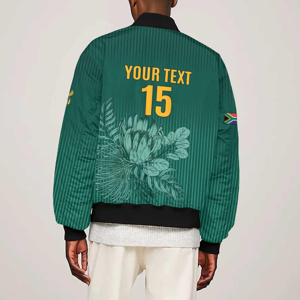 Custom South Africa Cricket Bomber Jacket Come On Proteas