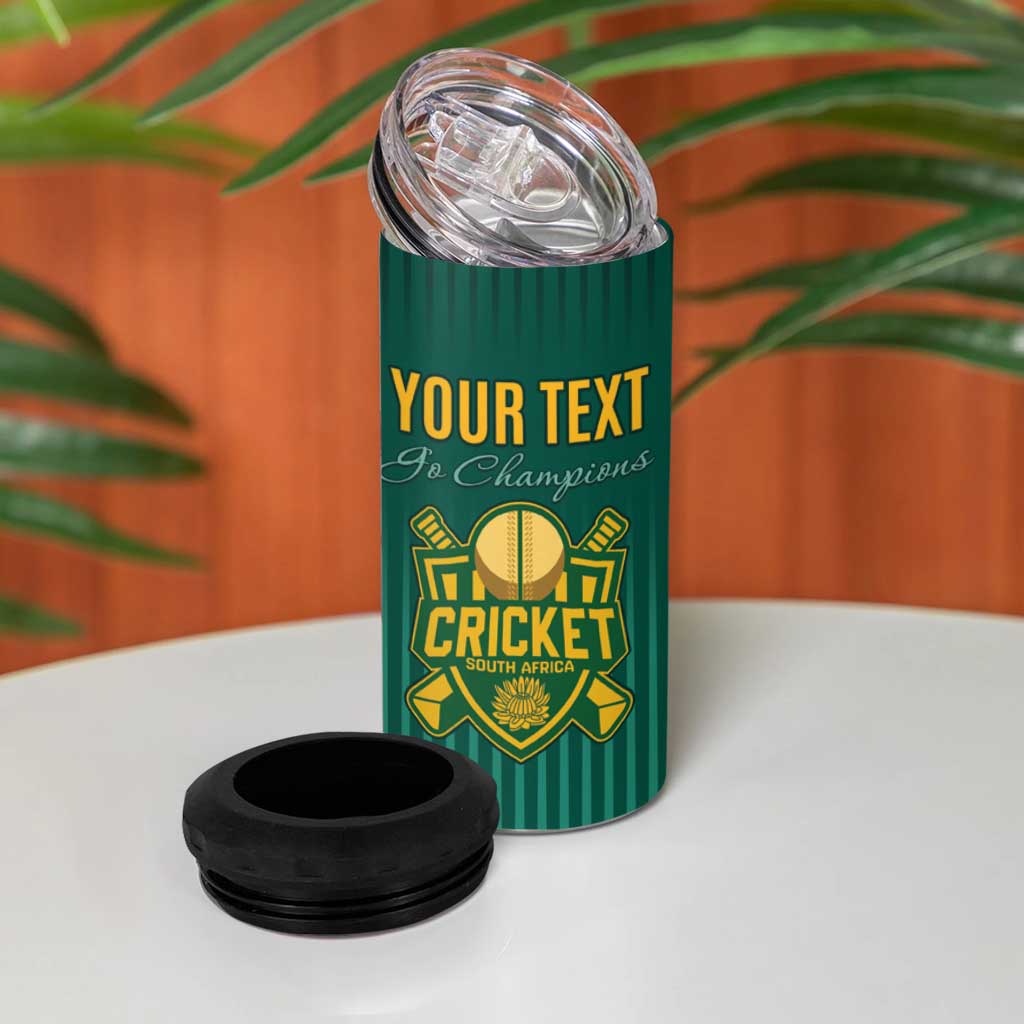 Custom South Africa Cricket 4 in 1 Can Cooler Tumbler Come On Proteas