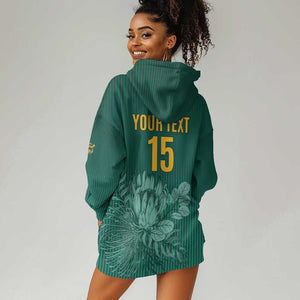 Custom South Africa Cricket Hoodie Dress Come On Proteas