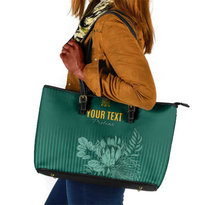 Custom South Africa Cricket Leather Tote Bag Come On Proteas