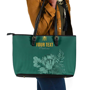 Custom South Africa Cricket Leather Tote Bag Come On Proteas