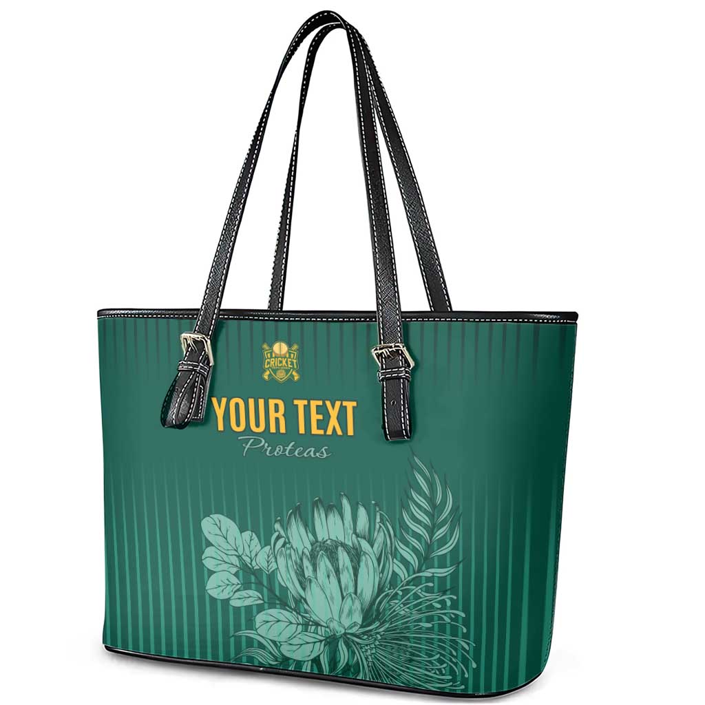 Custom South Africa Cricket Leather Tote Bag Come On Proteas