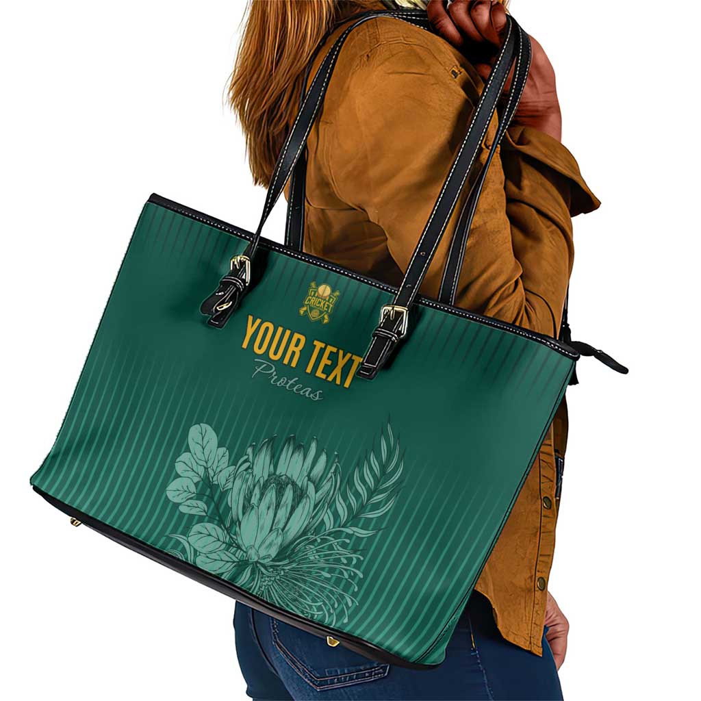 Custom South Africa Cricket Leather Tote Bag Come On Proteas