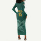 Custom South Africa Cricket Long Sleeve Bodycon Dress Come On Proteas LT15