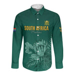 Custom South Africa Cricket Long Sleeve Button Shirt Come On Proteas