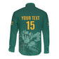 Custom South Africa Cricket Long Sleeve Button Shirt Come On Proteas