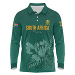 Custom South Africa Cricket Long Sleeve Polo Shirt Come On Proteas