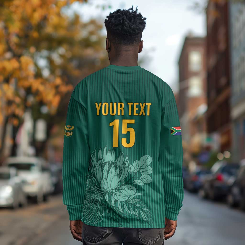 Custom South Africa Cricket Long Sleeve Shirt Come On Proteas
