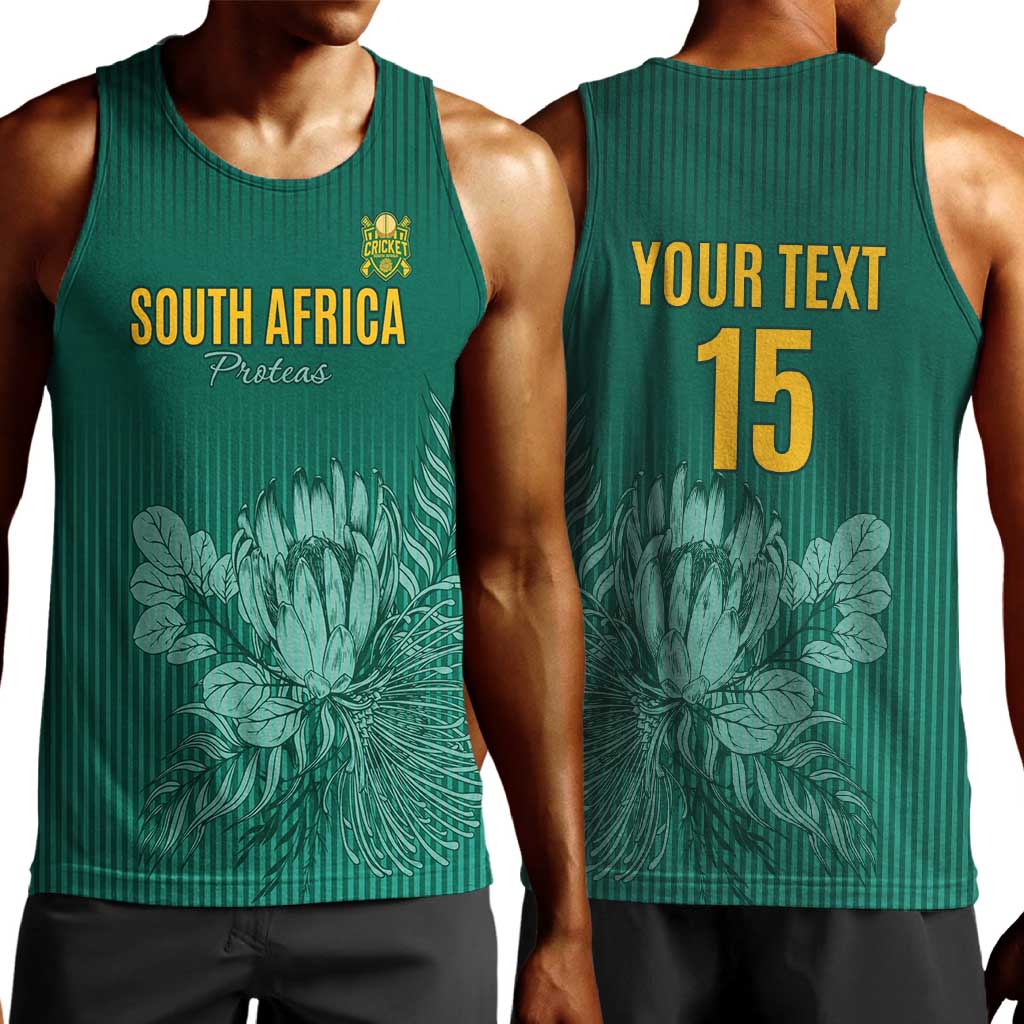 Custom South Africa Cricket Men Tank Top Come On Proteas
