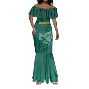 Custom South Africa Cricket Mermaid Dress Come On Proteas