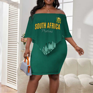 Custom South Africa Cricket Off Shoulder Short Dress Come On Proteas