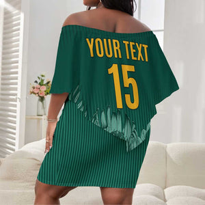 Custom South Africa Cricket Off Shoulder Short Dress Come On Proteas