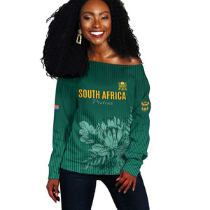 Custom South Africa Cricket Off Shoulder Sweater Come On Proteas