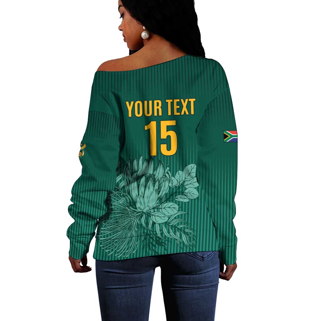 Custom South Africa Cricket Off Shoulder Sweater Come On Proteas