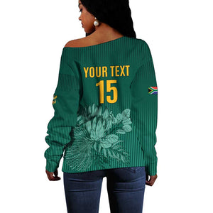 Custom South Africa Cricket Off Shoulder Sweater Come On Proteas
