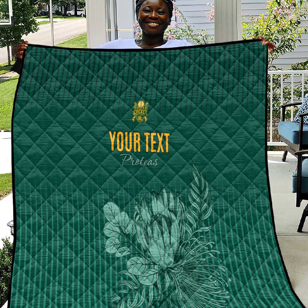 Custom South Africa Cricket Quilt Come On Proteas