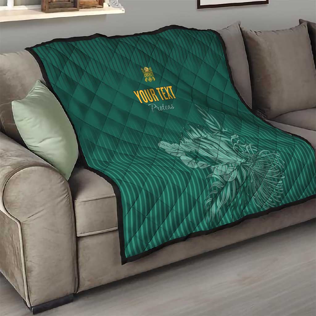 Custom South Africa Cricket Quilt Come On Proteas