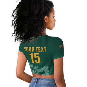 Custom South Africa Cricket Raglan Cropped T shirt Come On Proteas