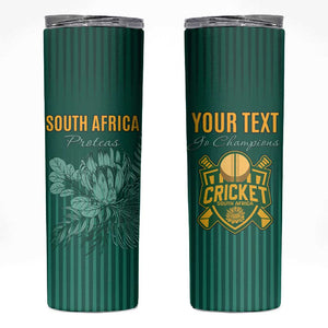 Custom South Africa Cricket Skinny Tumbler Come On Proteas