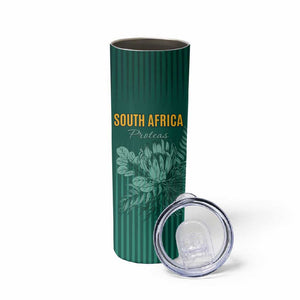 Custom South Africa Cricket Skinny Tumbler Come On Proteas