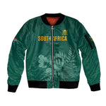 Custom South Africa Cricket Sleeve Zip Bomber Jacket Come On Proteas