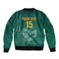 Custom South Africa Cricket Sleeve Zip Bomber Jacket Come On Proteas