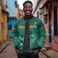 Custom South Africa Cricket Sleeve Zip Bomber Jacket Come On Proteas