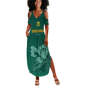 Custom South Africa Cricket Summer Maxi Dress Come On Proteas