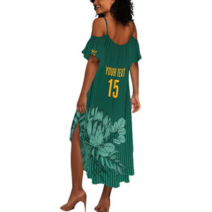 Custom South Africa Cricket Summer Maxi Dress Come On Proteas