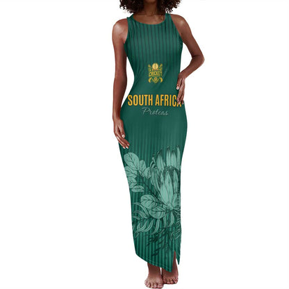 Custom South Africa Cricket Tank Maxi Dress Come On Proteas