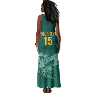Custom South Africa Cricket Tank Maxi Dress Come On Proteas
