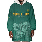Custom South Africa Cricket Wearable Blanket Hoodie Come On Proteas