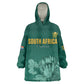 Custom South Africa Cricket Wearable Blanket Hoodie Come On Proteas