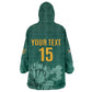 Custom South Africa Cricket Wearable Blanket Hoodie Come On Proteas